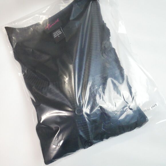 Torrid Womens Size 1 Black Cardigan w Flower Decor Button Up Sweater - Picture 12 of 12